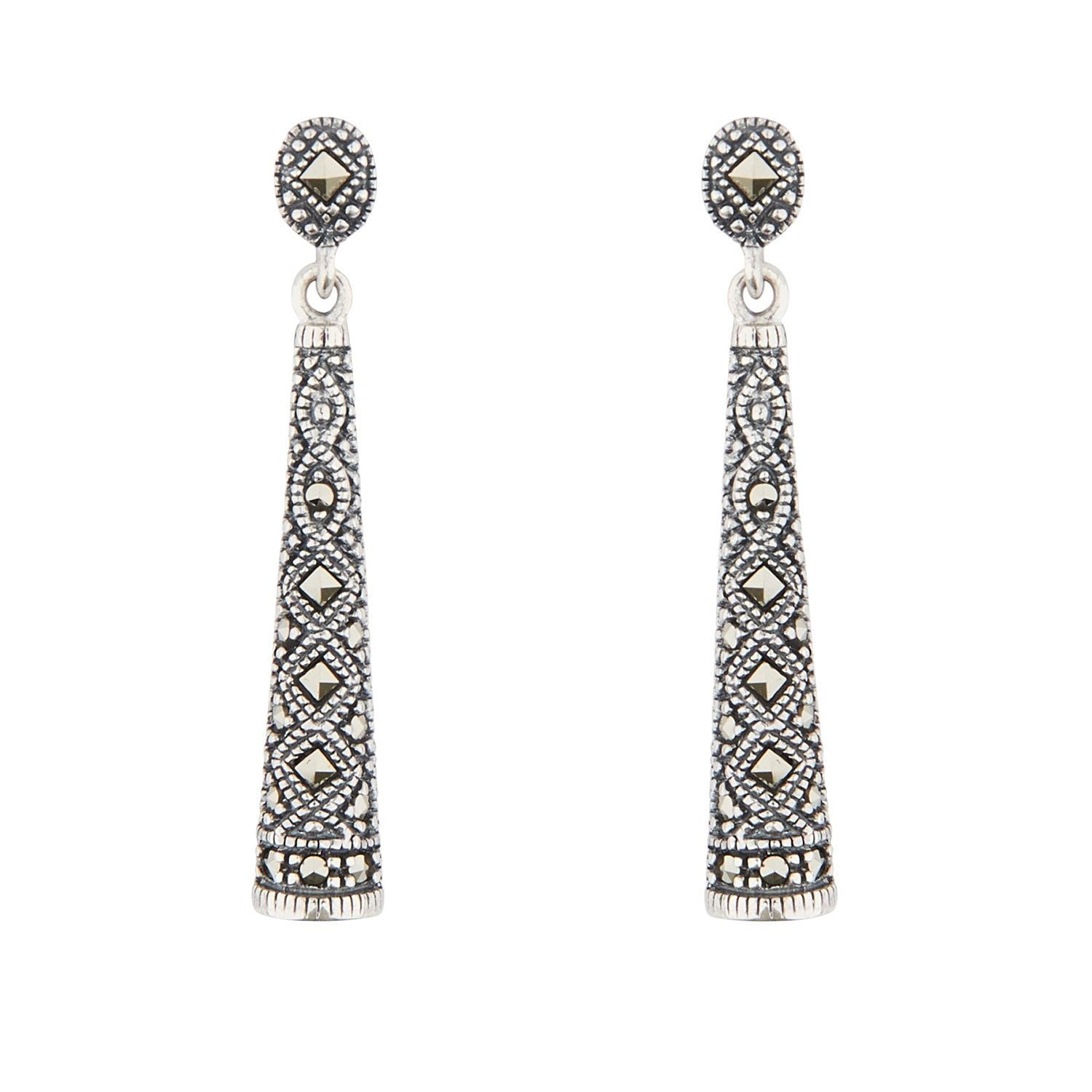 Wellington_&_North_Jewellery_Imogen__Art_Deco_Marcasite_925_Sterling_Silver_Drop_Earrings