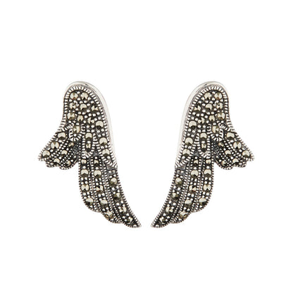 Wellington_&_North_Art_Deco_Jewellery_Stevie_Marcasite_925_Sterling_Silver_Angel_Wing_Earrings